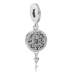 (bilde for) Pandora Regal mønsternøkkel som kan åpnes i sølv dingler med klare cubic zirconia - 797660CZ