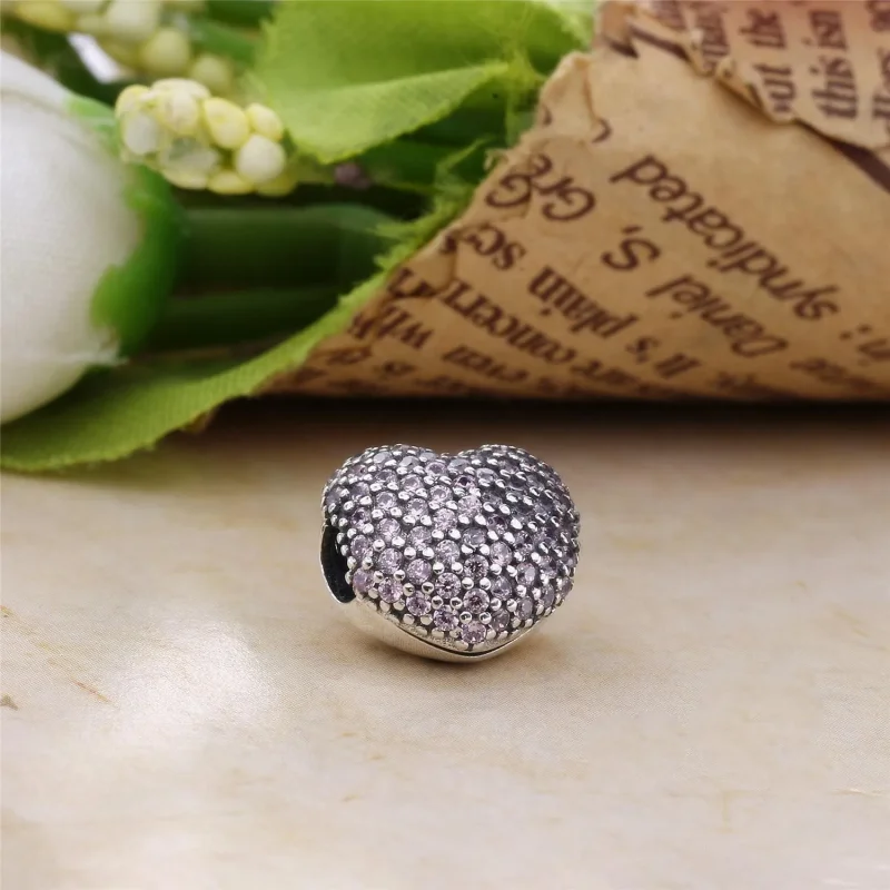 (bilde for) Pandora Rosa Pavéhjerte Klemmecharm - 791427PCZ - Vis 2