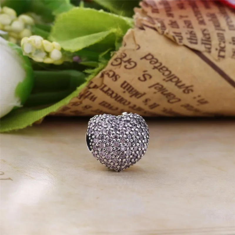 (bilde for) Pandora Rosa Pavéhjerte Klemmecharm - 791427PCZ - Vis 3