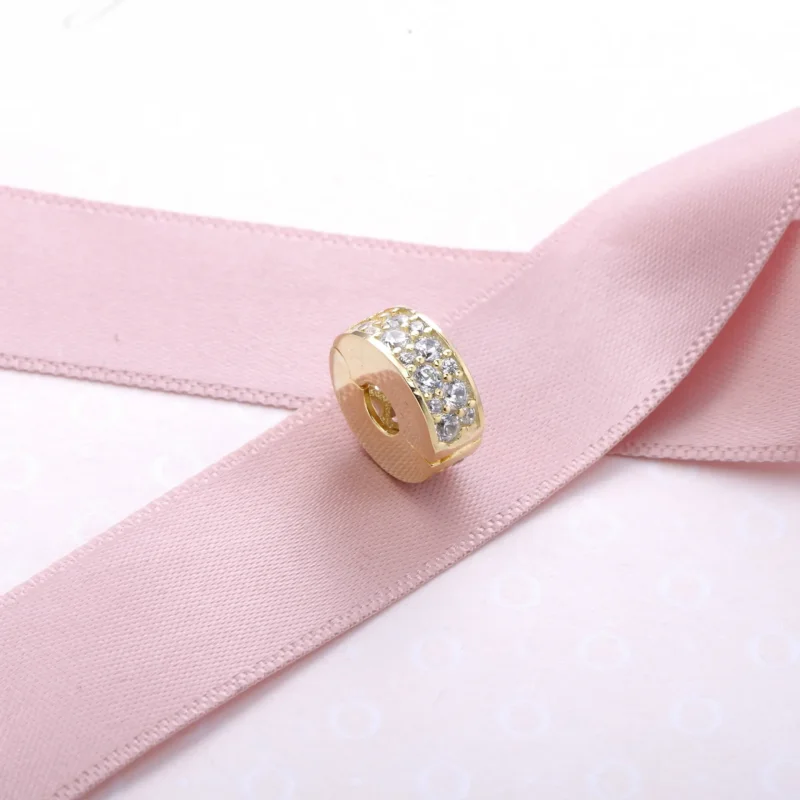 (bilde for) PANDORA Shining Elegance Clip, 14K gull klar CZ - 750842CZ - Vis 2