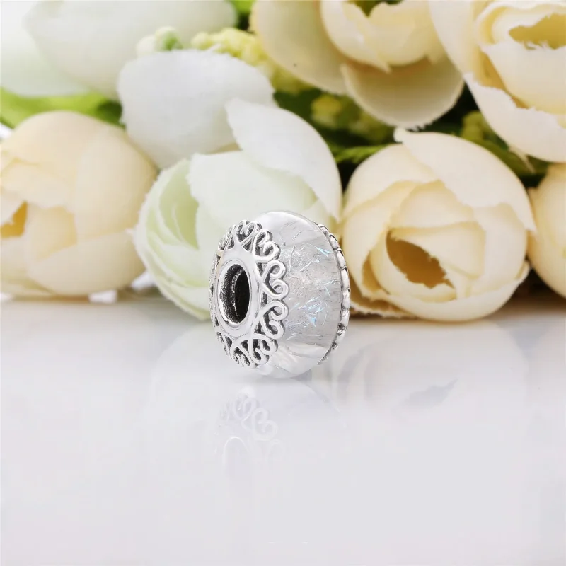 (bilde for) Pandora Silver charm with iridescent and transparent Murano glass - 797617 - Vis 2