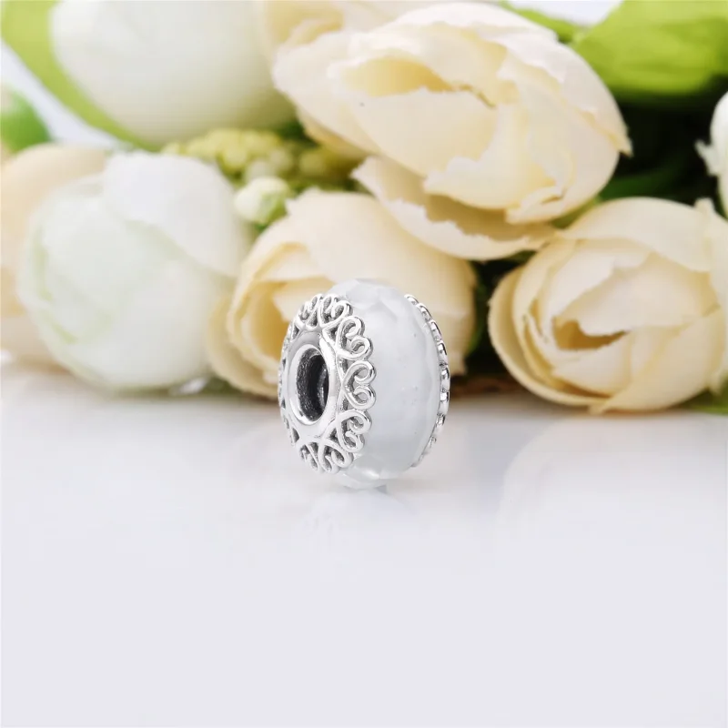 (bilde for) Pandora Silver charm with iridescent and transparent Murano glass - 797617 - Vis 3