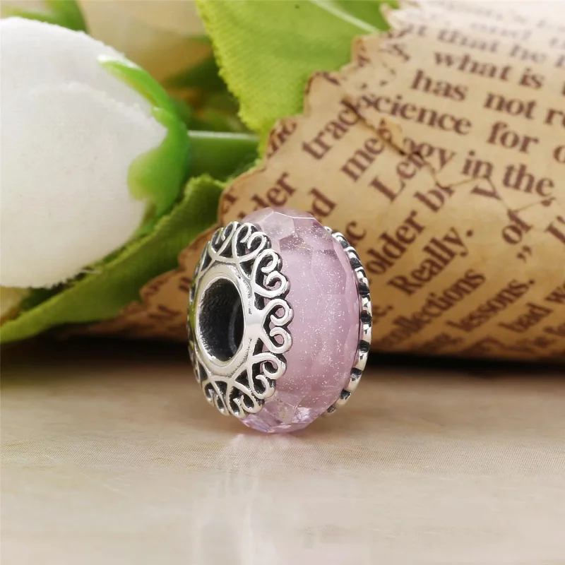 (bilde for) Pandora Silver charm with iridescent and transparent Murano glass - 797617 - Vis 4