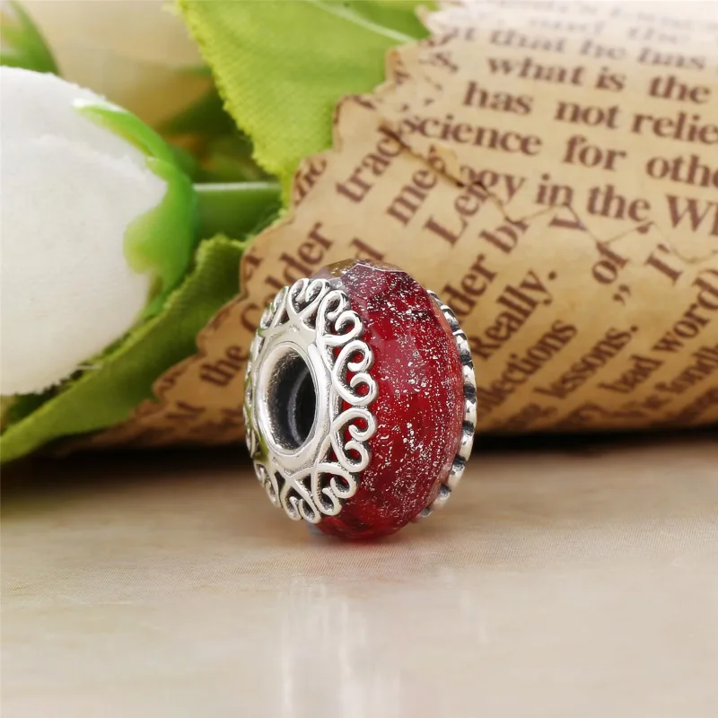 (bilde for) Pandora Silver charm with iridescent and transparent Murano glass - 797617 - Vis 5