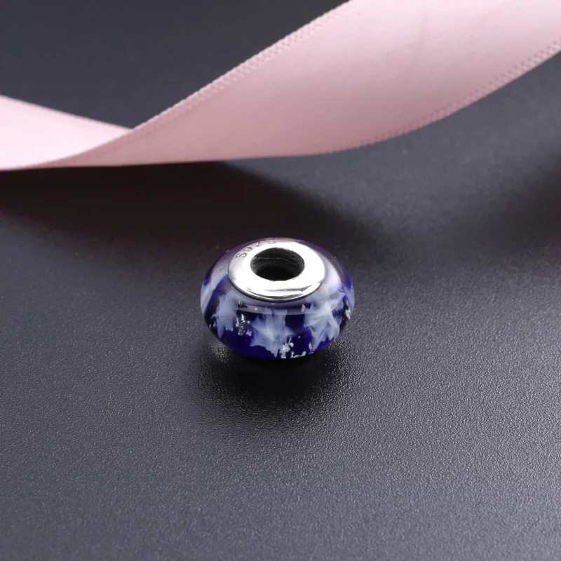 (bilde for) PANDORA Snowflake Glass Murano Charm - PL00046-1 - Vis 3