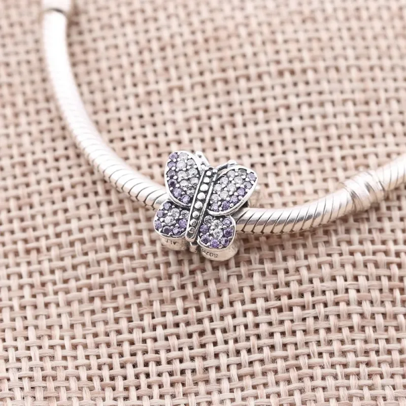 (bilde for) Pandora Sparkling Butterfly Charm - 791257ACZ - Vis 3