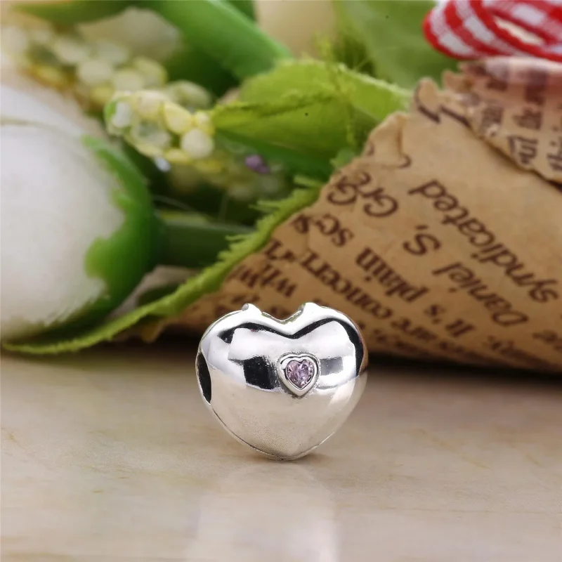 (bilde for) PANDORA Steady Heart Clip, Rosa CZ - 791981PCZ - Vis 2
