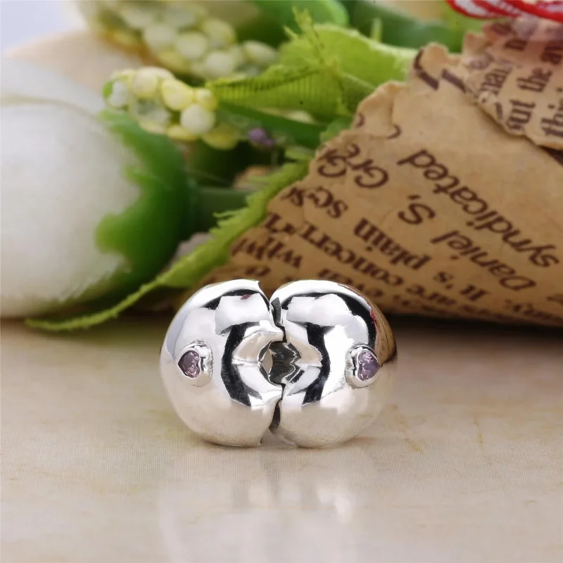 (bilde for) PANDORA Steady Heart Clip, Rosa CZ - 791981PCZ - Vis 4