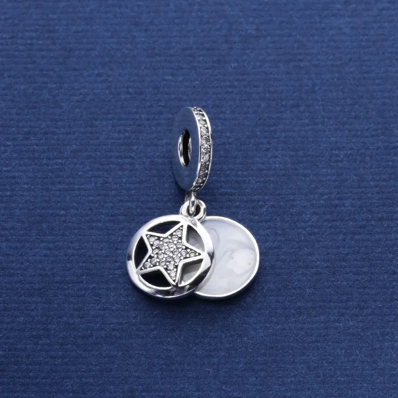 (bilde for) Pandora Stjernesølv dingler med klar cubic zirconia og sølvemalje - 792148EN23 - Vis 2