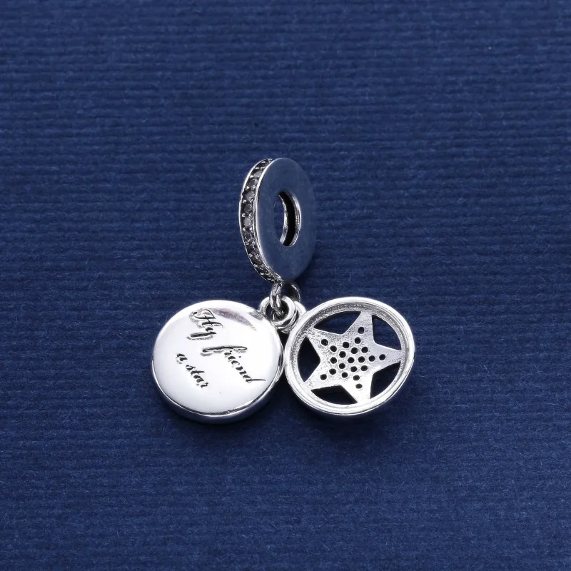(bilde for) Pandora Stjernesølv dingler med klar cubic zirconia og sølvemalje - 792148EN23 - Vis 3