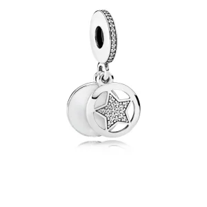 (bilde for) Pandora Stjernesølv dingler med klar cubic zirconia og sølvemalje - 792148EN23