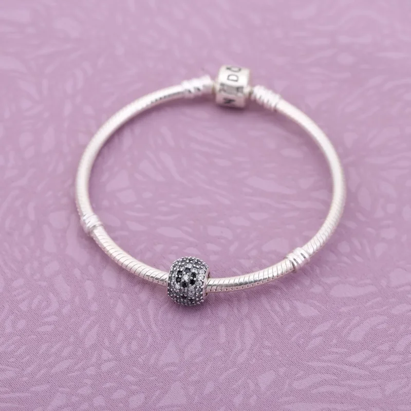 (bilde for) Pandora Svart pavé kirsebærblomst, charm - 791170NCK - Vis 2