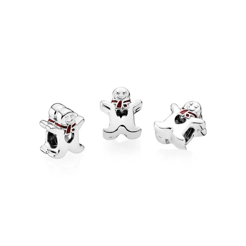 (bilde for) PANDORA Sweet Gingerbread Man Charm Clip - 792002EN07 - Vis 4