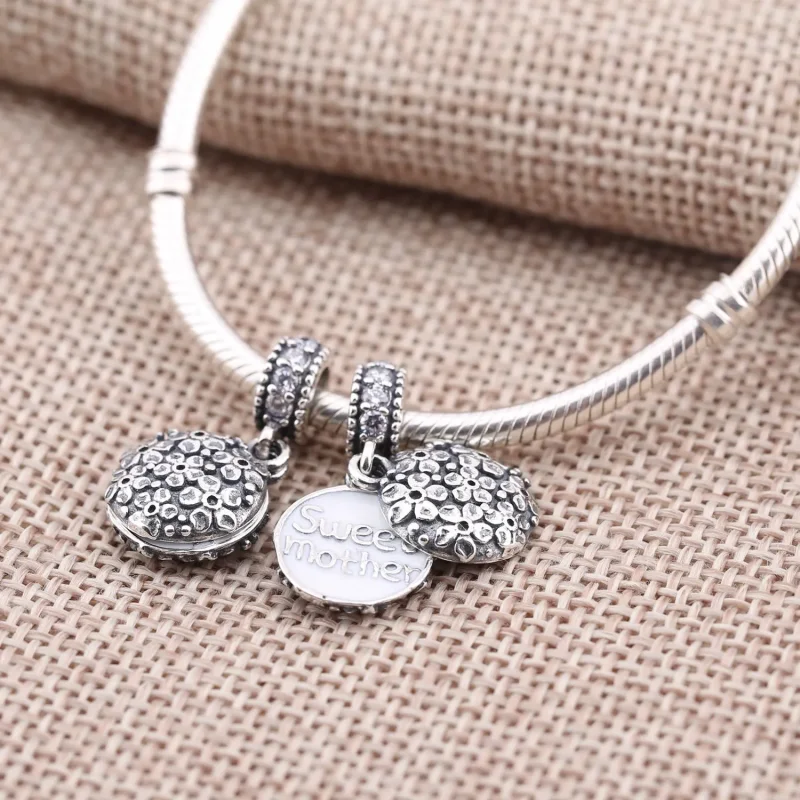 (bilde for) PANDORA Sweet Mother White Pendant Charm - 791285CZA - Vis 4