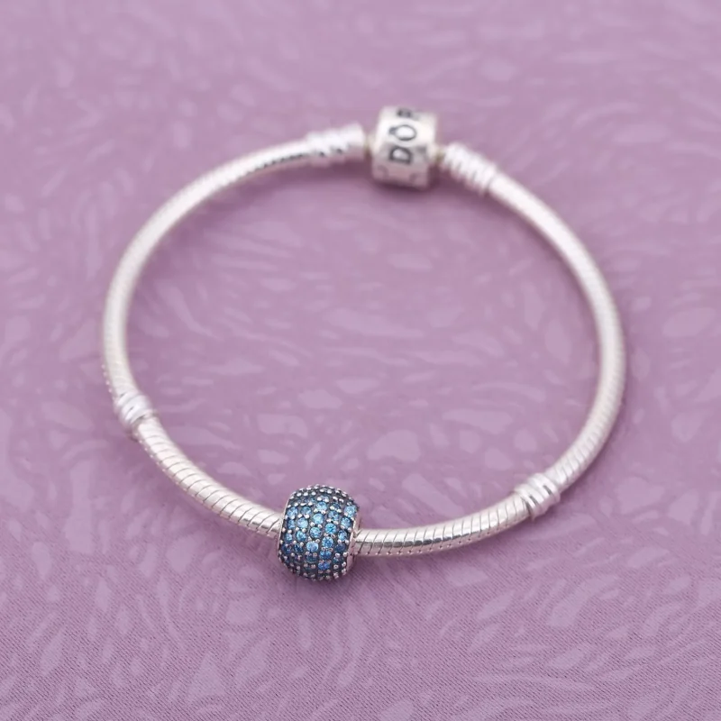 (bilde for) Pandora Teal Pavé Ball Charm - 791051MCZ - Vis 2