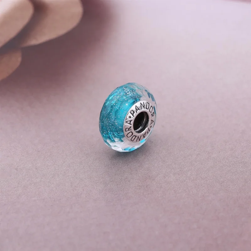(bilde for) Pandora Teal Shimmer Glass Charm - 791655 - Vis 2