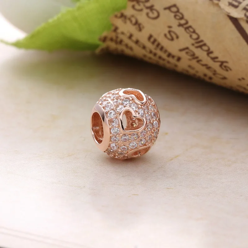 (bilde for) Pandora Tumbling Hearts Charm - 781426CZ - Vis 2