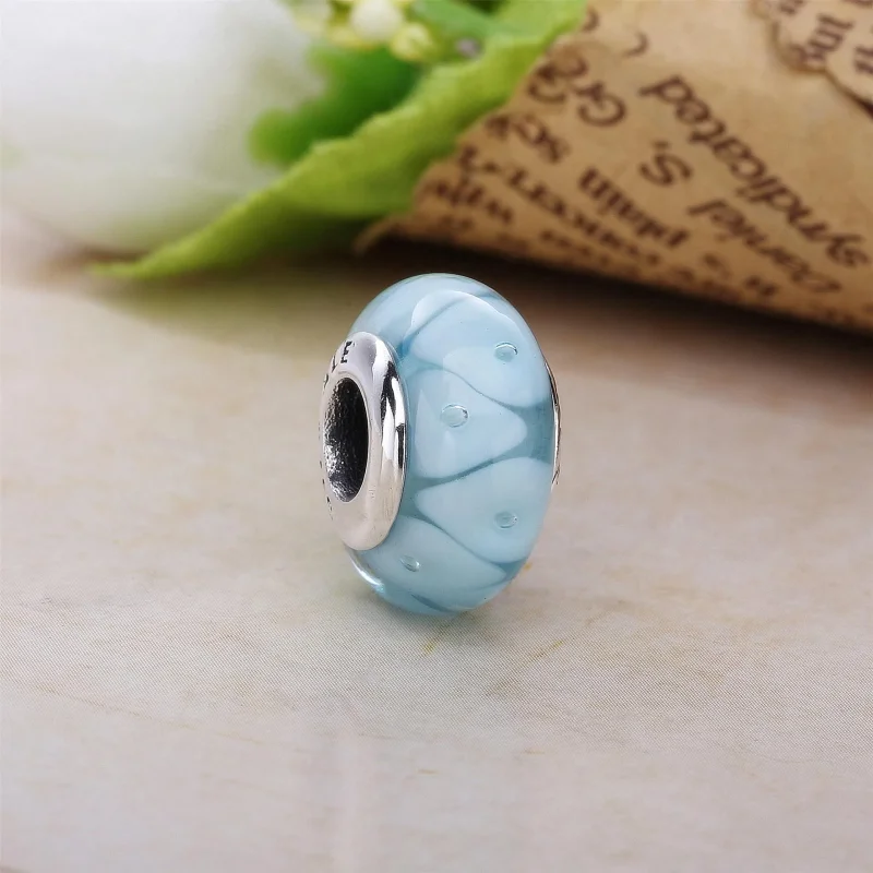 (bilde for) Pandora Turquoise Glass Zig-Zag Charm - 790924 - Vis 2