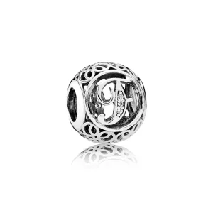 (bilde for) PANDORA Vintage Letter F Charm - 791850cz