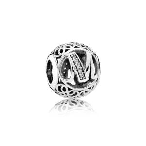 (bilde for) PANDORA Vintage Letter M Charm - 791857cz