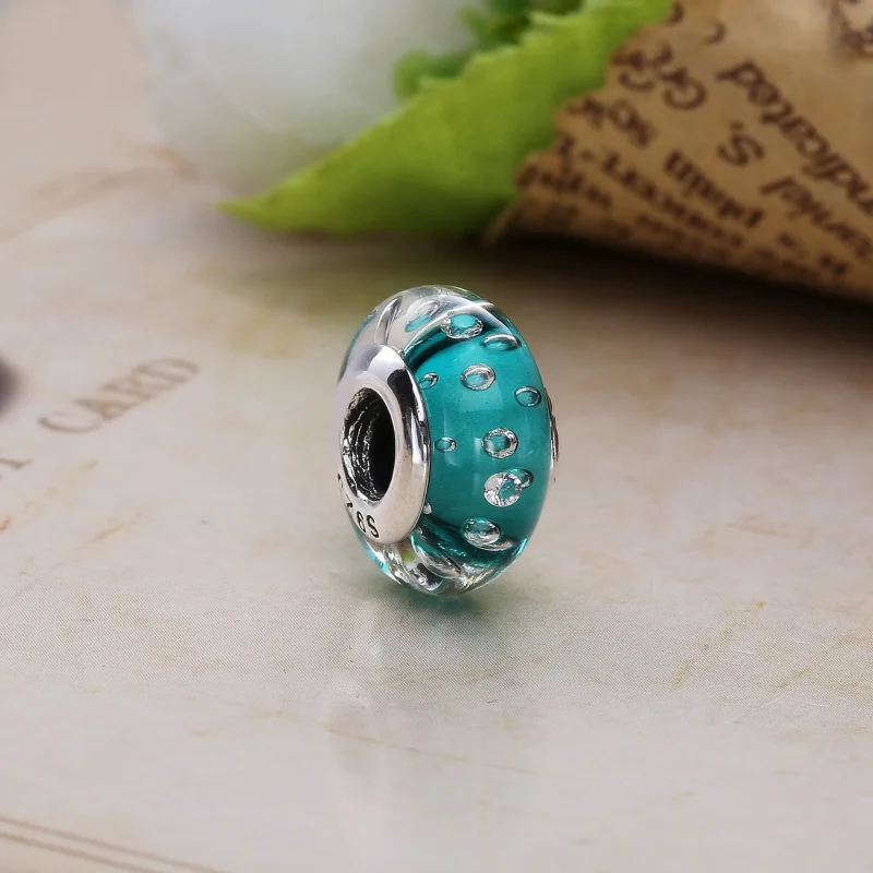(bilde for) Pandora White Fizzle Glass Charm - 791617CZ - Vis 2