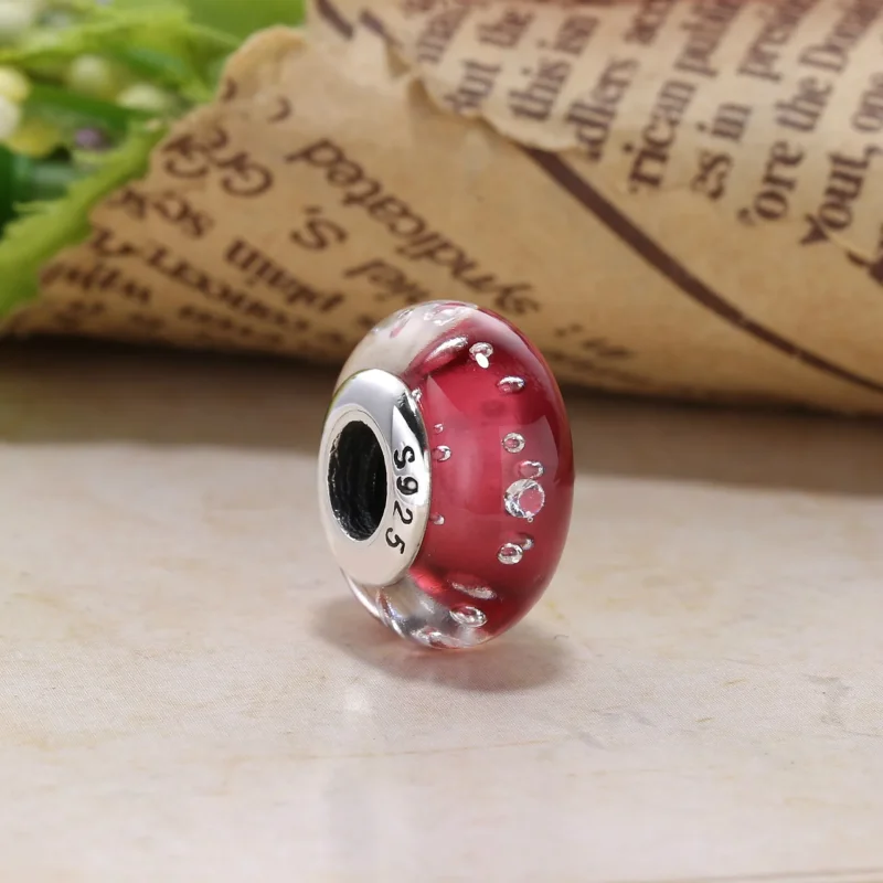 (bilde for) Pandora White Fizzle Glass Charm - 791617CZ - Vis 3