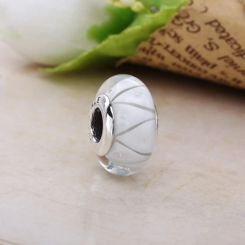 (bilde for) Pandora White Glass Zig-Zag Charm - 790921 - Vis 2