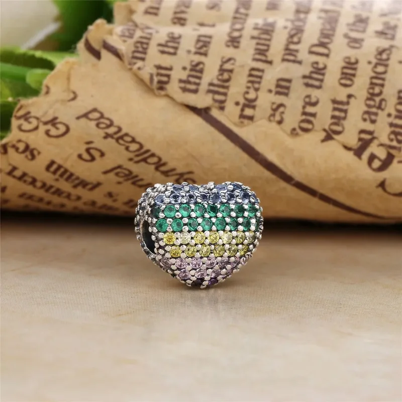 (bilde for) Pave Open My Heart Clip, PANDORA Multicolor CZ - 797221NRPMX - Vis 2