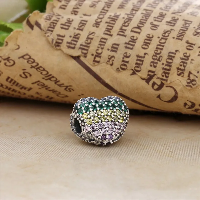 (bilde for) Pave Open My Heart Clip, PANDORA Multicolor CZ - 797221NRPMX - Vis 3