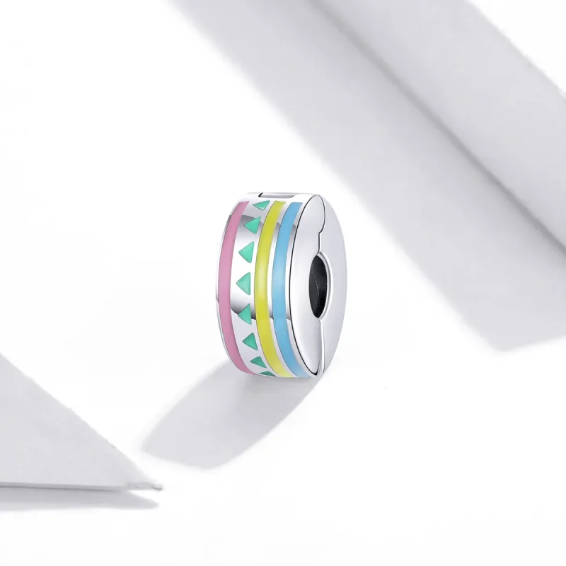 (bilde for) Pandora Style Silver Colorful Clip - SCC1756 - Vis 2