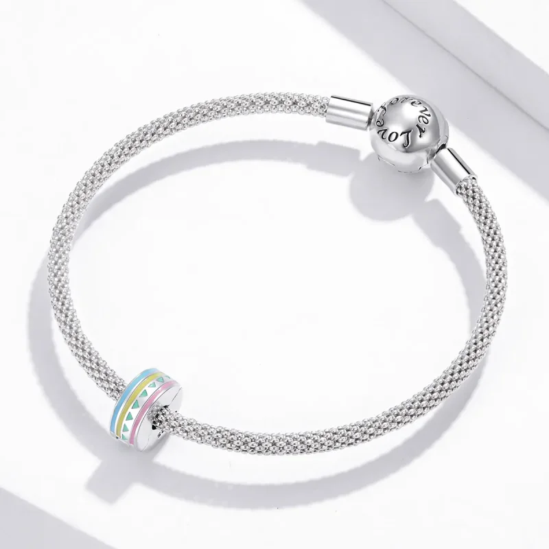 (bilde for) Pandora Style Silver Colorful Clip - SCC1756 - Vis 3