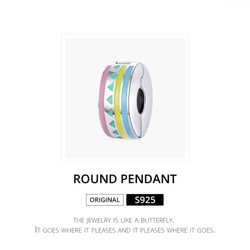 (bilde for) Pandora Style Silver Colorful Clip - SCC1756 - Vis 6