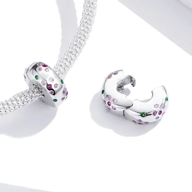 (bilde for) Pandora Style Silver Contracted Flowers Clip - BSC245 - Vis 2
