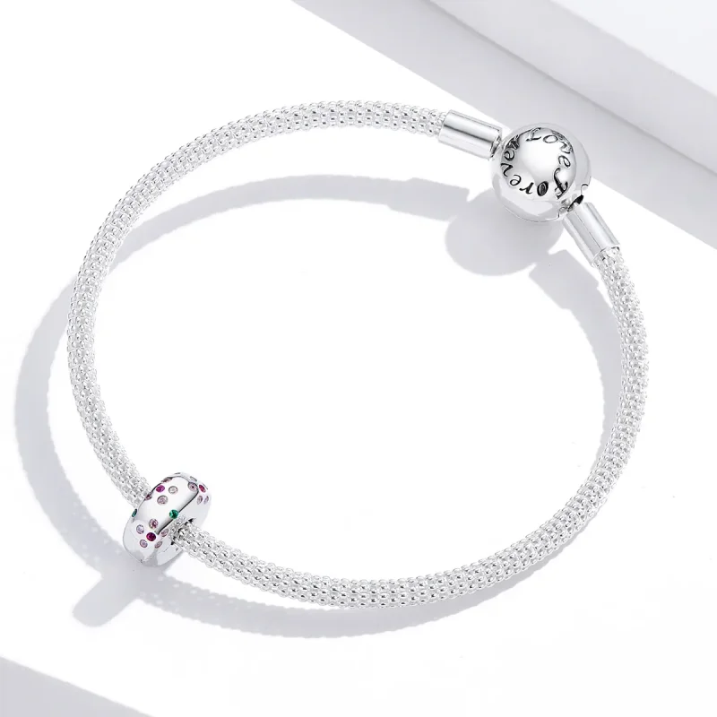 (bilde for) Pandora Style Silver Contracted Flowers Clip - BSC245 - Vis 4