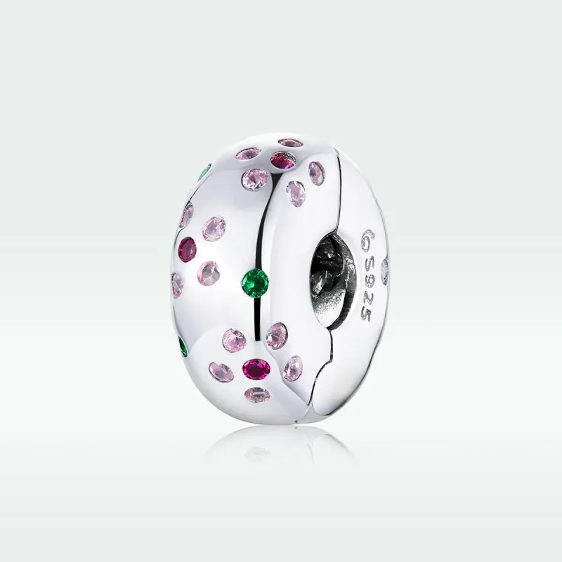 (bilde for) Pandora Style Silver Contracted Flowers Clip - BSC245 - Vis 5