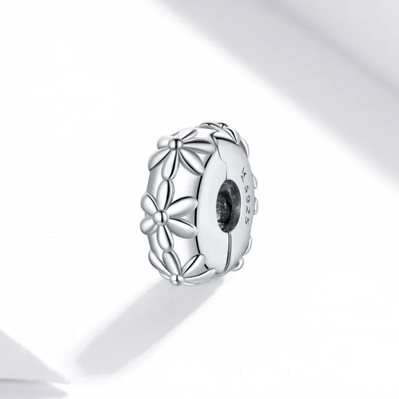 (bilde for) Pandora Style Silver Daisy Clip - SCC1795 - Vis 2