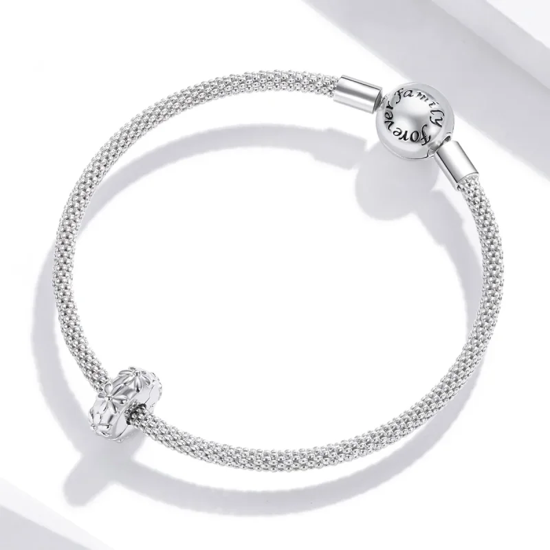 (bilde for) Pandora Style Silver Daisy Clip - SCC1795 - Vis 3