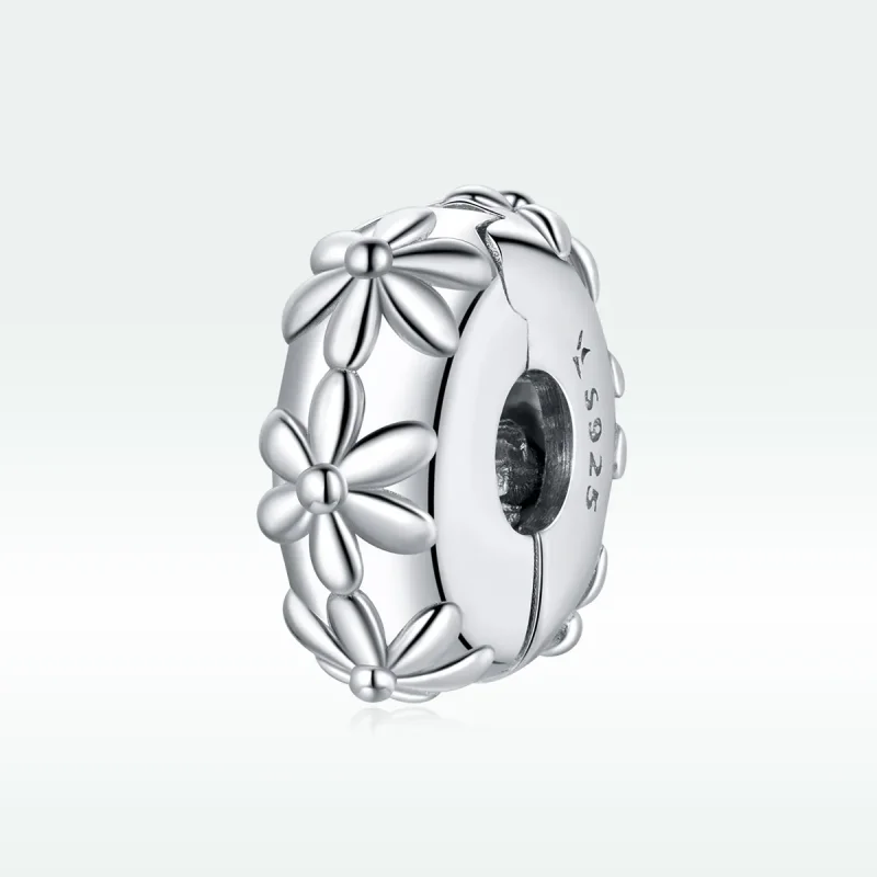(bilde for) Pandora Style Silver Daisy Clip - SCC1795 - Vis 5
