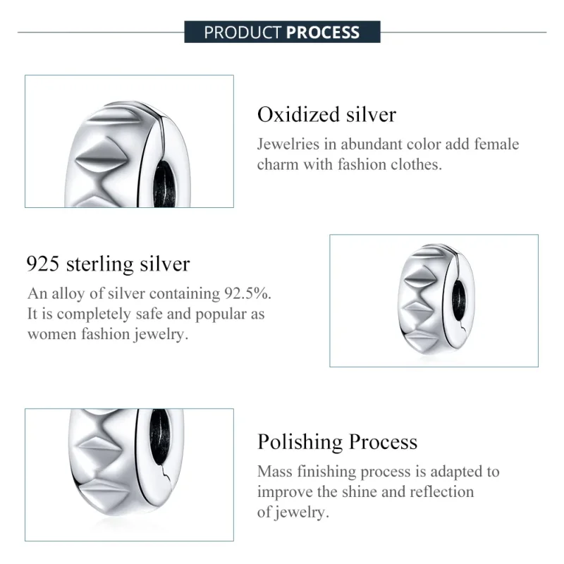 (bilde for) Pandora Style Silver Nagleklemme - SCC1780 - Vis 7