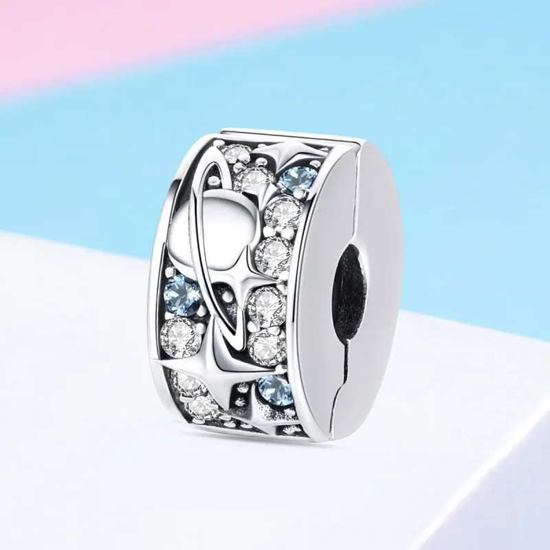 (bilde for) Pandora Style Silver Planet Clip - SCC985 - Vis 2