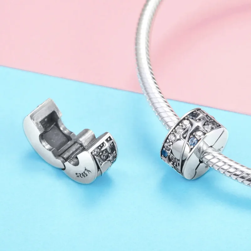 (bilde for) Pandora Style Silver Planet Clip - SCC985 - Vis 3