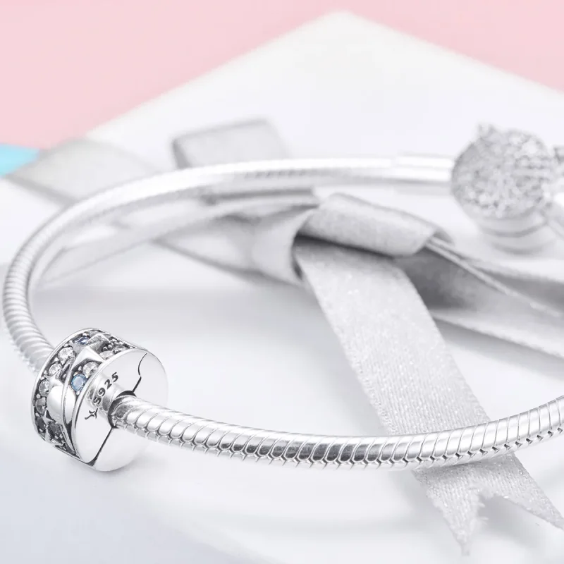 (bilde for) Pandora Style Silver Planet Clip - SCC985 - Vis 4