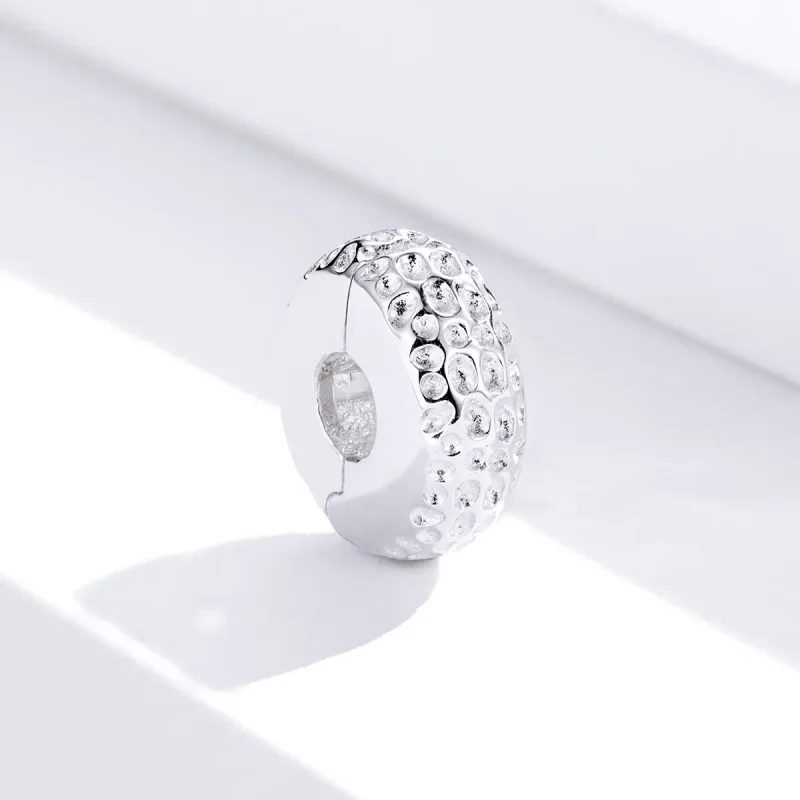 (bilde for) Pandora Style Silver Texture Clip - SCC1490 - Vis 3