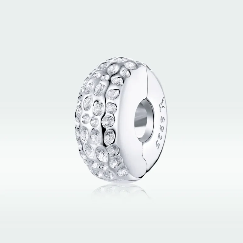 (bilde for) Pandora Style Silver Texture Clip - SCC1490 - Vis 5