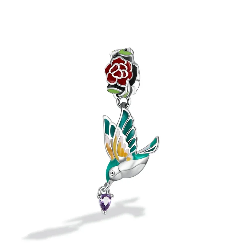 (bilde for) Pandora-stil blomster og fugler dingler - SCC2195 - Vis 2