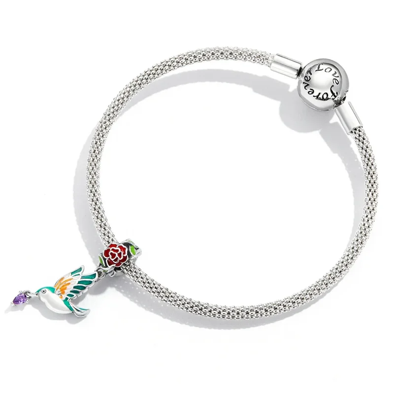 (bilde for) Pandora-stil blomster og fugler dingler - SCC2195 - Vis 4