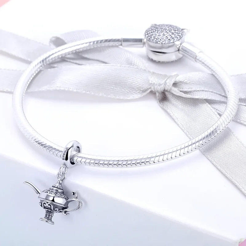 (bilde for) Pandora-stil sølv Aladdins lampe dingler - SCC703 - Vis 2