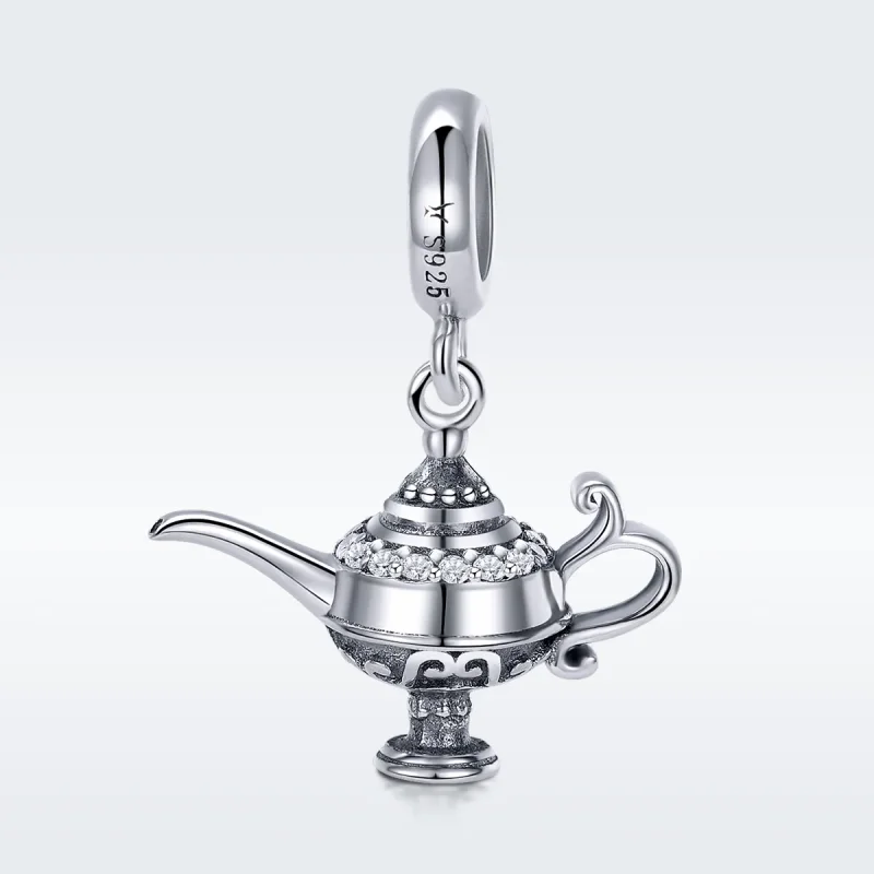 (bilde for) Pandora-stil sølv Aladdins lampe dingler - SCC703 - Vis 3