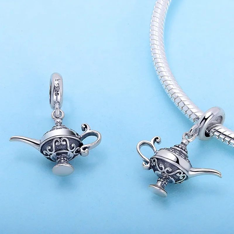 (bilde for) Pandora-stil sølv Aladdins lampe dingler - SCC703 - Vis 5