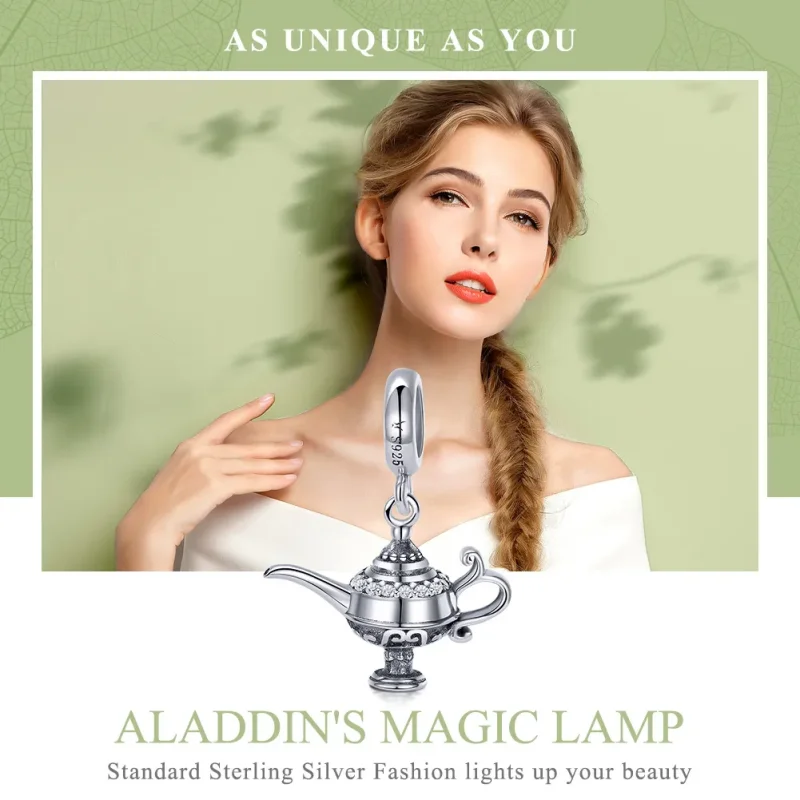 (bilde for) Pandora-stil sølv Aladdins lampe dingler - SCC703 - Vis 6